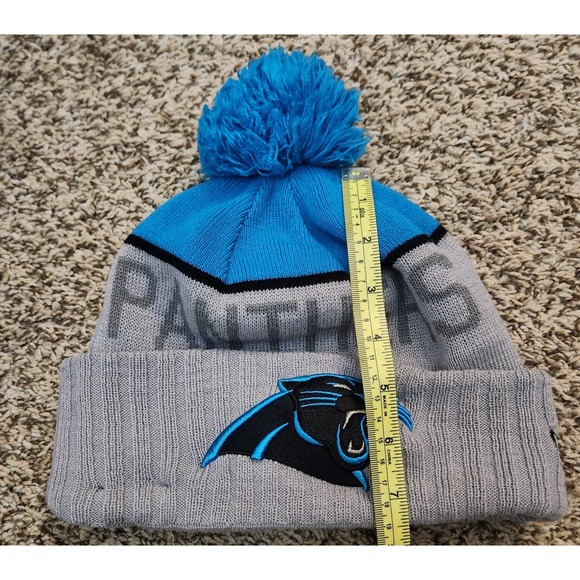 Carolina Panthers New Era Gray Keep Pounding Adult Cuffed Knit Beanie Hat OSFM - Picture 8 of 9